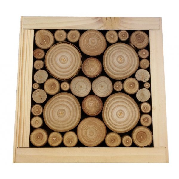 Tovaglietta in tronchi di legno di alloro/nocciola, reversibile in una tazza con decorazione jacquard a cuore