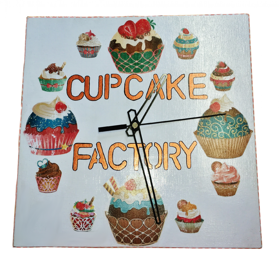 Orologio in legno modello carrer "cup-cake 