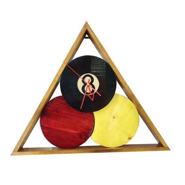 Orologio in legno massiccio di castagno e pino modello "biliardo