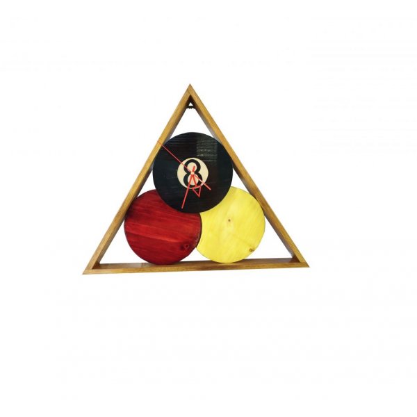 Orologio in legno massiccio di castagno e pino modello "biliardo