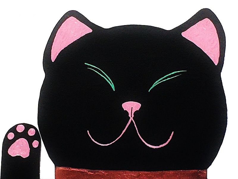 Modello di orologio in legno "Maneki-neko" gatto cinese