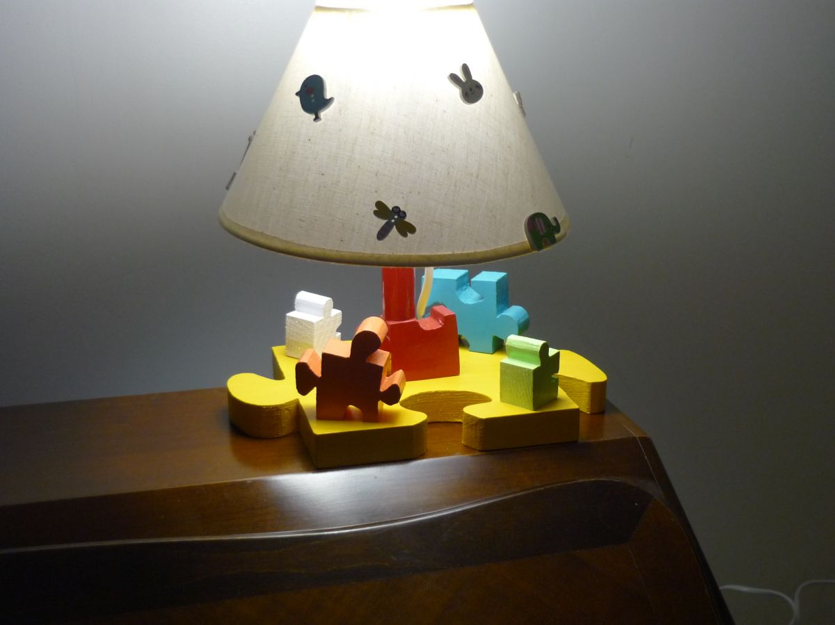 Lampada da comodino per bambini "The Puzzle" H 30 Cm