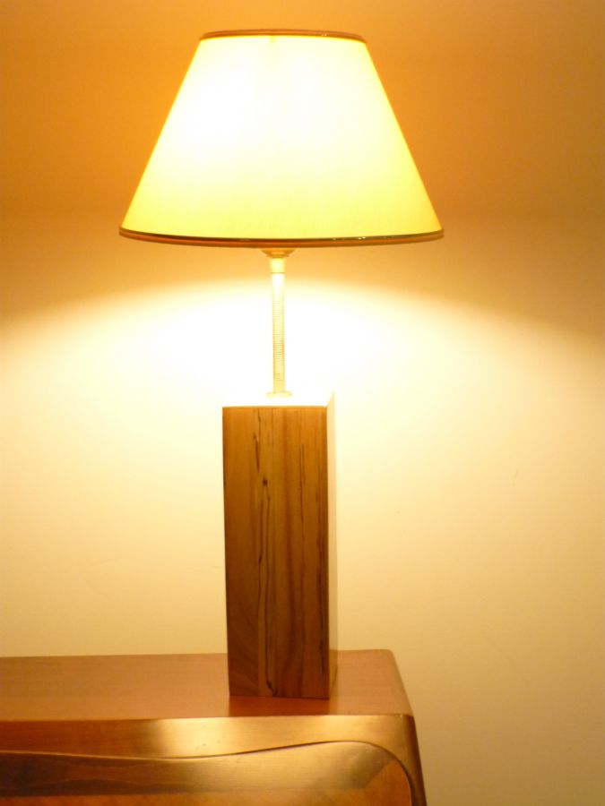 Lampada da tavolo 56 cm, Legno nobile: Frassino, Betulla marmorizzata