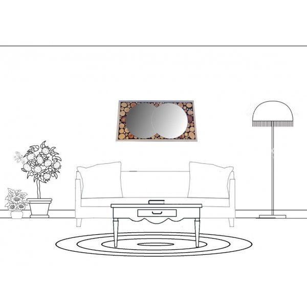 Specchio rettangolare 39 x 20 cm grigio