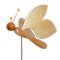 papillon en cèdre, bambou et hêtre sur socle en marbre italien Terrazzo à poser sculpture en bois