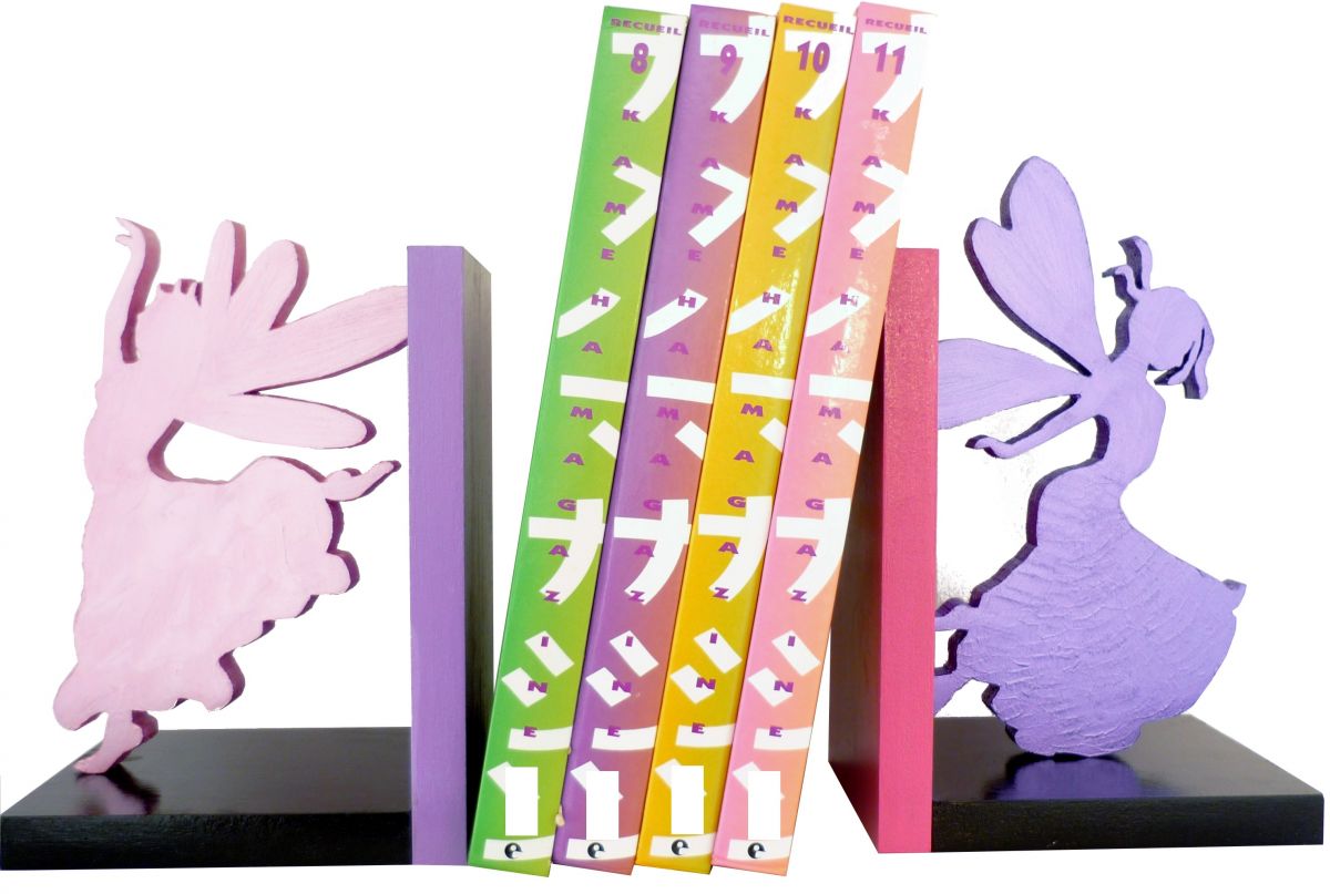 Fermalibro moderno in legno "Happy Fairies