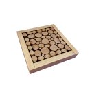 Tovaglietta in tronchetti di legno nocciola / lilla, reversibile in una tazza con decoro crackle oro