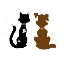 Coppia di cani e gatti come decorazione murale 