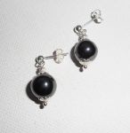 Orecchini di ematite da 10 mm in argento 925