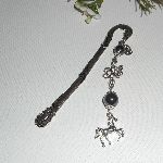 Segnalibro con cavallo d'argento e pietre di ematite