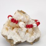 Bracciale di perle coltivate e gorgonie rosse