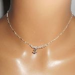 Collana girocollo in argento 925 con ancora e perle di cristallo