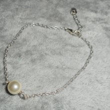 Bracciale in argento 925 con perla coltivata ecrù