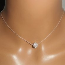 Collana in argento 925 con perle di cristallo Swarovski su una catena sottile
