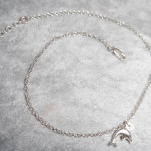 Bracciale/catena con delfino su catena in argento 925