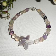 Bracciale a stella in ametista e fluorite su argento 925