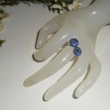 Originale anello in argento 925 con fiori e pietre di sodalite blu