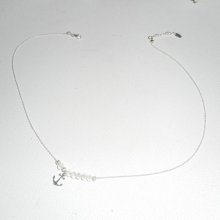 Collana girocollo in argento 925 con ancora e perle di cristallo