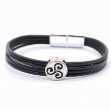 Bracciale Tricel su pelle a più fili 