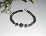 Bracciale con pietre di ematite e argento 925