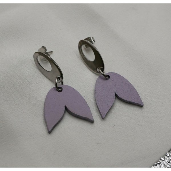 Boucles d'oreilles pendantes g&eacute;om&eacute;triques en bois parmes 