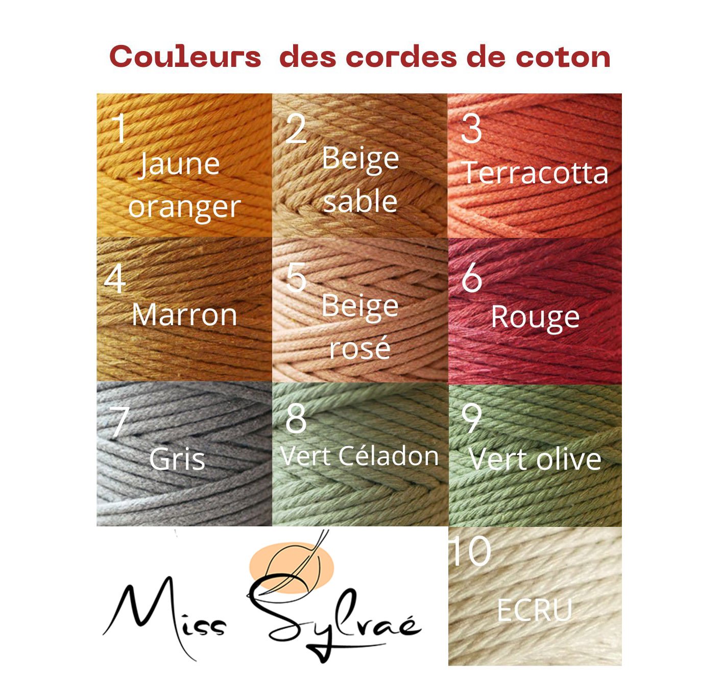 Mini suspension pour plantes en macramé corde coton couleur au choix 