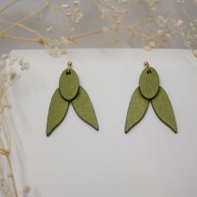 Orecchini di legno Cicale verde brillante