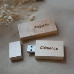Chiave USB rettangolare in legno da 32 GB da personalizzare tramite incisione
