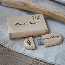 Chiavetta USB da 128 GB 3.0 in confezione personalizzata in legno chiaro di acero
