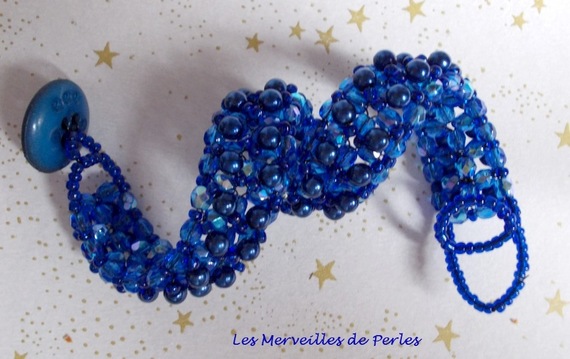 Bracciale Night Blue con perle e sfaccettature in vetro perlato