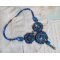 Collana Royal Blue Roses con cristalli Swarovski e perle di seme