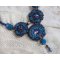 Collana Royal Blue Roses con cristalli Swarovski e perle di seme