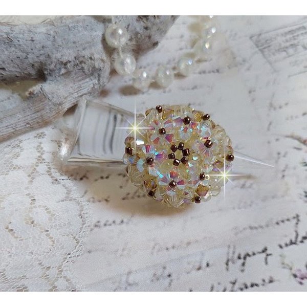 Anello Aurora con sfaccettature e cime rotanti in cristallo Swarovski