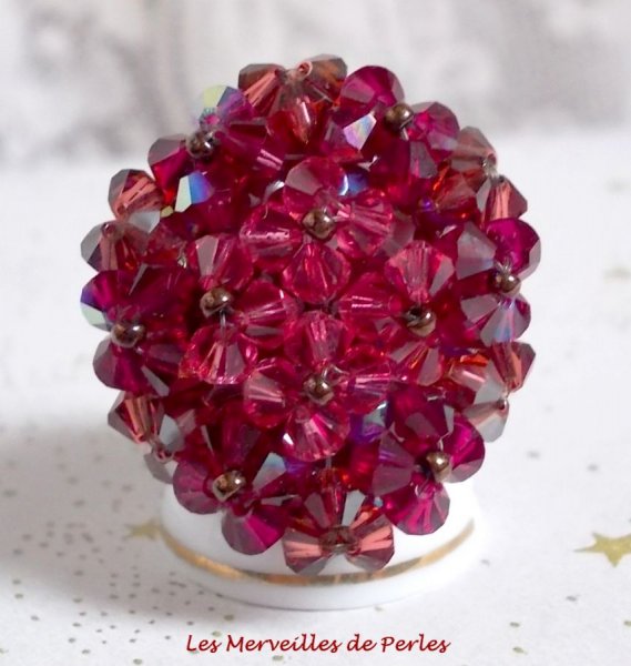 Anello Orchidea con sfaccettature di cristallo Swarovski e filatori