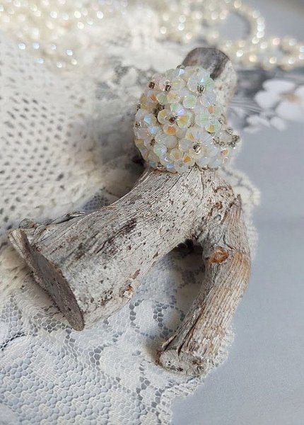 Anello di cristallo con sfaccettature di cristallo Swarovski e filatori