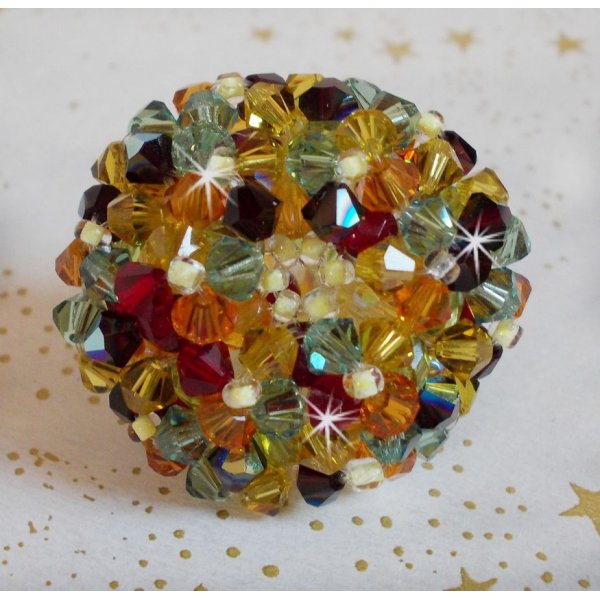 Bague Proven&ccedil;al avec des Cristaux de Swarovski et perles de boh&ecirc;me