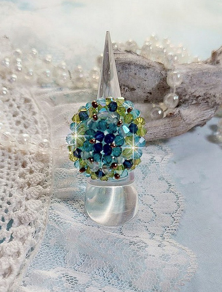 Anello della speranza con sfaccettature di cristallo Swarovski e filatoi