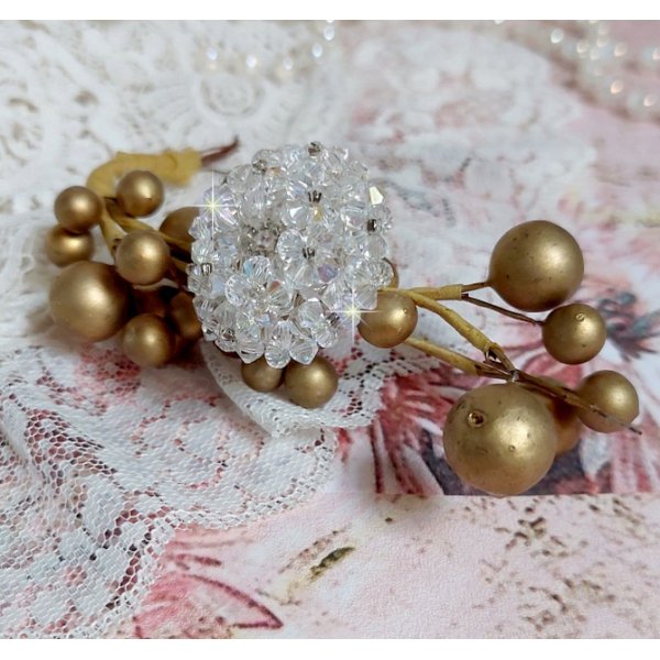 Anello Flock con sfaccettature e trottole in cristallo Swarovski