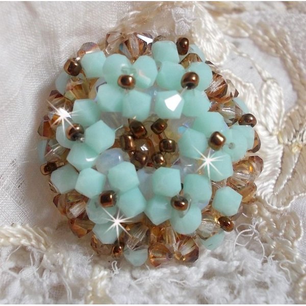 Anello di ninfea con sfaccettature di cristallo Swarovski e filatoi