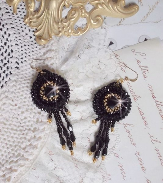 BO Cl&eacute;op&acirc;tra avec 2 onyx noir  et perles nacr&eacute;es