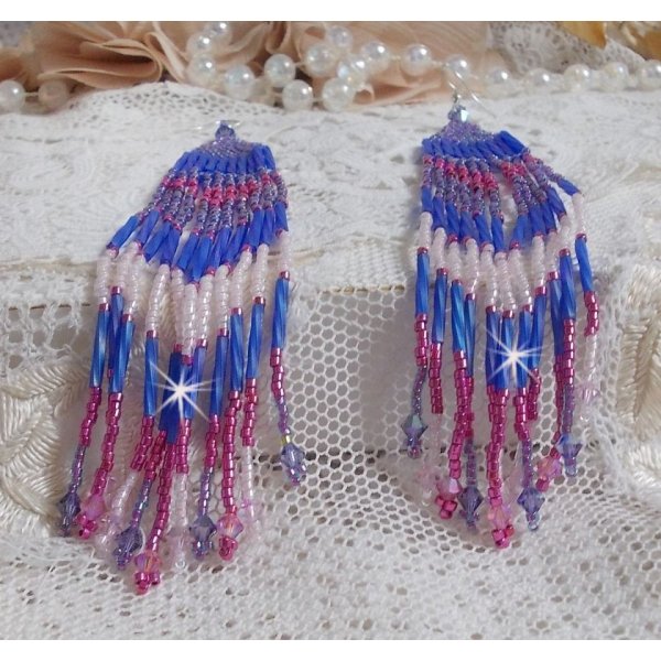 Costellazione BO con cristalli Swarovski, perline Miyuki e tubi