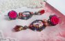 BO Maria e Gesù creati con cabochon di resina, pere rosse sfaccettate e vari accessori