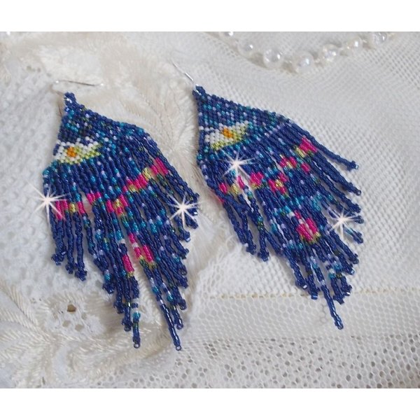 BO Ninfee create con piantine Miyuki e Toho in blu, rosa, bianco, giallo, arancio e verde