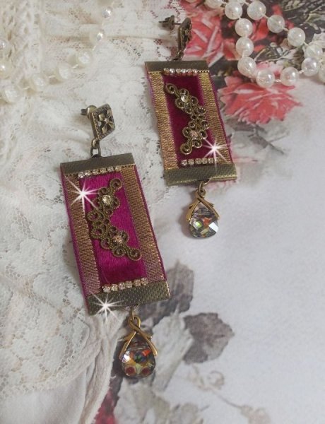 BO arabesco vintage creato con trecce bord&ograve;, cristalli Swarovski e splendidi accessori 