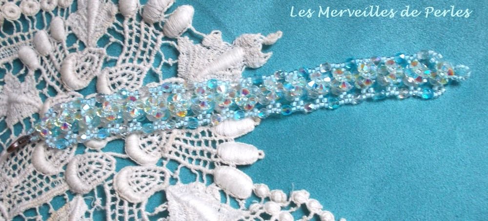 Bracciale Crystal Blue con sfaccettature di cristallo Swarovski e filatoi