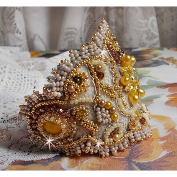 Bracelet manchette Colorado joliment brillant avec les perles jaunes et les cristaux de Swarovski
