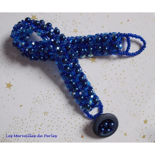 Bracciale Night Blue con perle e sfaccettature in vetro perlato