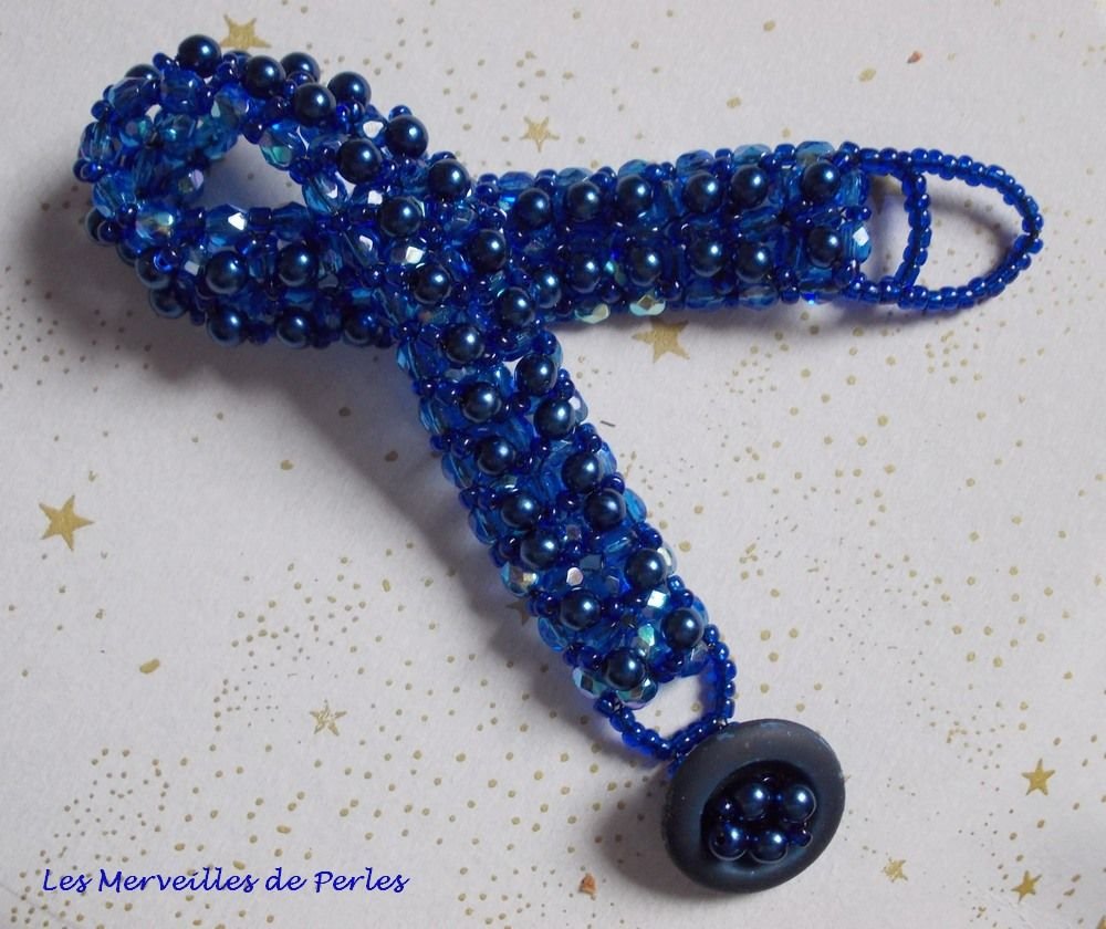 Bracciale Night Blue con perle e sfaccettature in vetro perlato