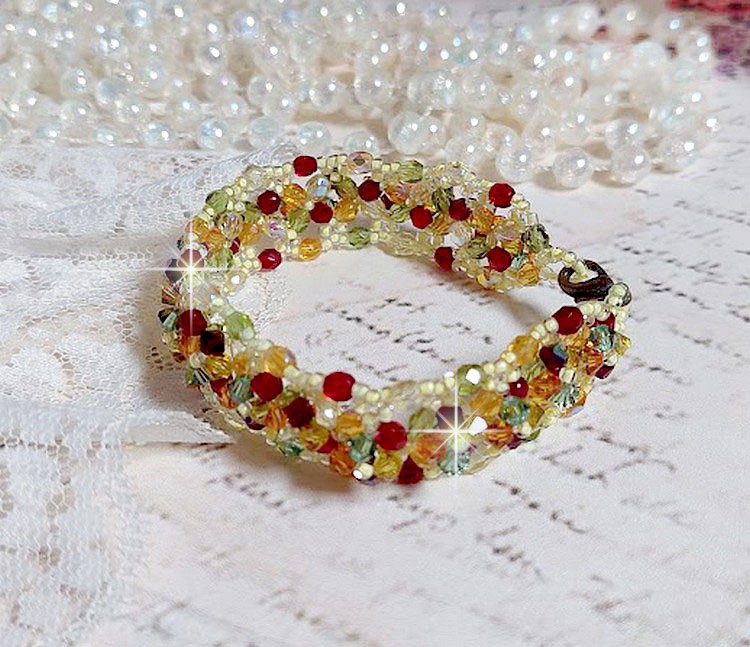 Bracciale provenzale con punte e sfaccettature in cristallo Swarovski