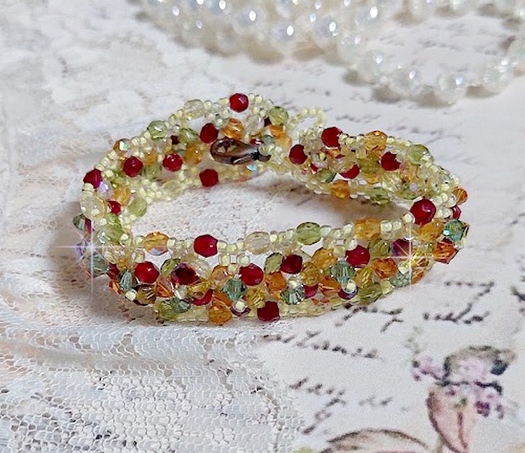 Bracciale provenzale con punte e sfaccettature in cristallo Swarovski